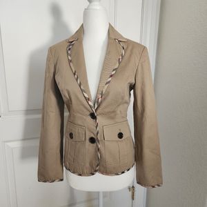 Fashion Jacket Blazer with Fun Plaid Details